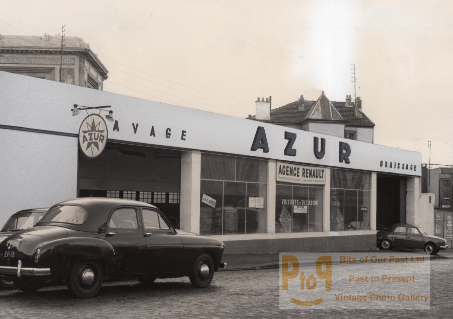 Paris Motor Garage Car Renault Old Photomontage 1960