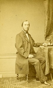 Man Sitting Fashion Paris Early Studio Photo Persus Old CDV 1860