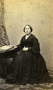 Woman Seated Paris Early Studio Photo Jacques Old CDV 1860