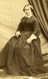 Woman Seated Paris Early Studio Photo Torra Old CDV 1860