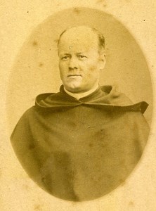 Priest Man Portrait Early Studio Photo Old CDV 1870