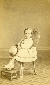 Young Girl 76200 Dieppe Early Photographic Studio Parkinson Old CDV Photo 1870