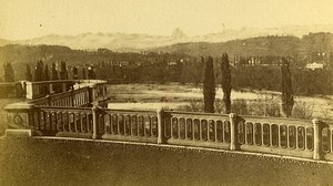 Mountain views of the Boulevard du Midi 64000 Pau France Old CDV Photo 1870