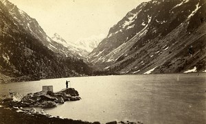 Gaube Lake & Vignemale Glacier 65110 Cauterets France Old CDV Photo 1870