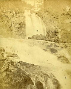 Pont d Espagne Falls 65110 Cauterets France Old CDV Photo 1870