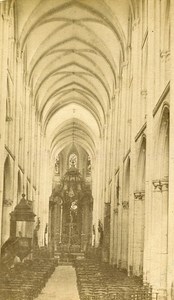 Abbey Interior 76400 Fecamp France Old CDV Auber Photo 1870
