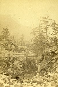 Suspension Bridge 65120 Gavarnie France Old CDV Photo 1870