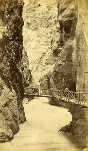 Trient Inside the Gorges Alps Old CDV Charnaux Photo 1870