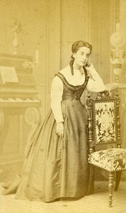 Woman Portrait Fashion Toulouse France Old CDV Benazech Photo 1870