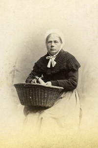 Woman Peeling Vegetables France Old CDV Photo 1870