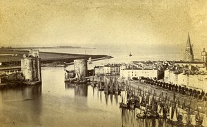 France La Rochelle Harbour Entry Old Tallon Larente CDV Photo 1870