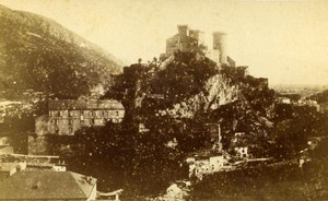 France Foix Castle Panorama Old Monier CDV Photo 1880