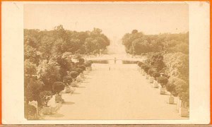 Tuileries Garden, Panorama, Paris, old CDV Photo 1865