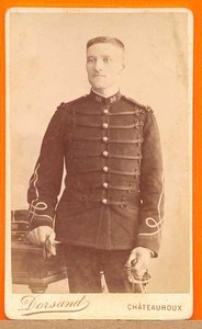 Soldier, French Army, Chateauroux, old Photo CDV 1890