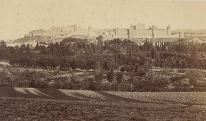 France old CDV Photo 1880 Carcassonne Panorama