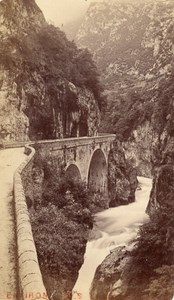 France old CDV Photo 1880 Eaux Chaudes Hourat Bridge