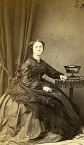 France Strasburg Woman Second Empire Fashion old CDV Photo Langrene 1860's