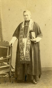 France Paris Man Clergyman Religion old CDV Photo Bisson 1860's