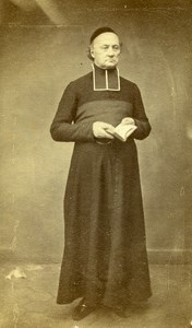 France Paris Man Clergyman Religion old CDV Photo Anonymous 1860's