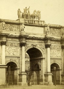 France Paris Arch of Triomph of Carrousel Second Empire Old CDV Photo 1865