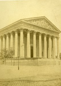 France Paris La Madeleine Church Second Empire Old CDV Photo 1865