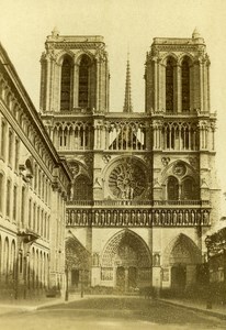 France Paris Cathedrale Notre Dame Second Empire Old CDV Photo 1865