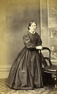 United Kingdom London Woman Victorian Fashion Old CDV Photo 1865