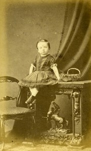 United Kingdom Cambs Children Victorian Fashion Old CDV Photo Goshawk 1865