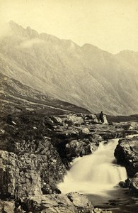 Scotland Ecosse Waterfalll in Glencoe Old CDV Photo GW Wilson 1865