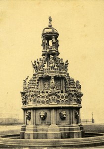 Scotland Ecosse Edinburgh Holyrood Fountain Old CDV Photo 1865