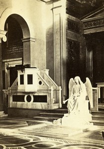 Germany Berlin City Church interior Angel Statue Old CDV Photo 1865