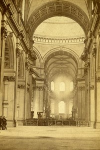 United Kingdom London St Paul's Cathedral Interior Old CDV Photo 1865