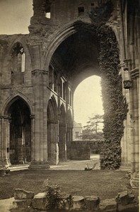 United Kingdom Scotland Melrose Abbey Interior Old CDV Photo 1865