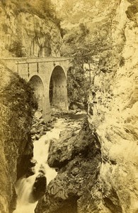 France Hourat Bridge Road to Eaux Chaudes Old CDV Photo Jules Andrieu 1865