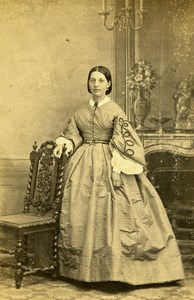 France Paris Woman Fashion of Second Empire Old CDV Photo 1865