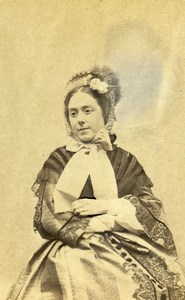 France Woman Fashion of Second Empire Old CDV Photo 1865