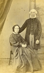 United Kingdom Torquay Couple Drake Victorian Fashion Old CDV Photo Bradnee 1870