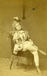 France Paris Actress Delapennes ? Theater Fashion Old CDV Photo Vaury 1870