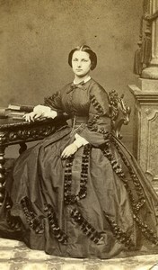 France Paris Second Empire Fashion Woman Old Photo CDV Bousseton & Appert 1860'