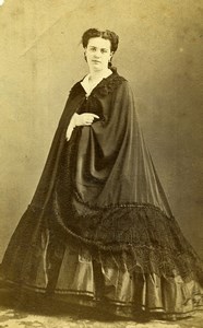 France Paris Second Empire Fashion Woman Old Photo CDV Piallat 1860'
