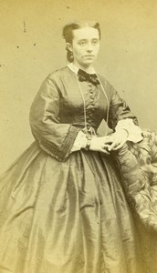 France Marie Baudouin Second Empire Fashion Woman Old Photo CDV Carjat 1860'