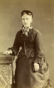 France Rouen Second Empire Fashion Woman Old Photo CDV Witz 1870's