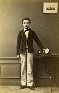 France Chartres Second Empire Fashion Boy Old Photo CDV Gallas 1860's