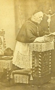 France Paris Religion Priest Prayer Old Photo CDV 1870'