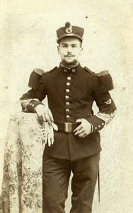 France Military Soldier Uniform Old Photo CDV Gabriel 1870'