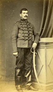 France Vernon Military Soldier Uniform Sabre Saber Old Photo CDV Lecoq 1870'