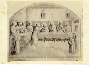 Italy Firenze Fra Angelico Communion of the Apostles Old CDV Photo Hautmann 1860