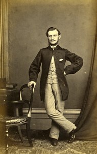 France Elegant Man Second Empire Fashion Old CDV Photo 1860