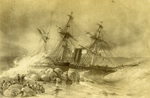 South Africa Boat Primauguet failed at Cape of Good Hope Old Photo 1865