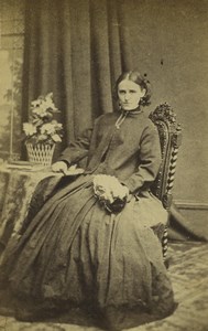 United Kingdom London Woman Portrait Fashion Old CDV Photo Procktor 1870